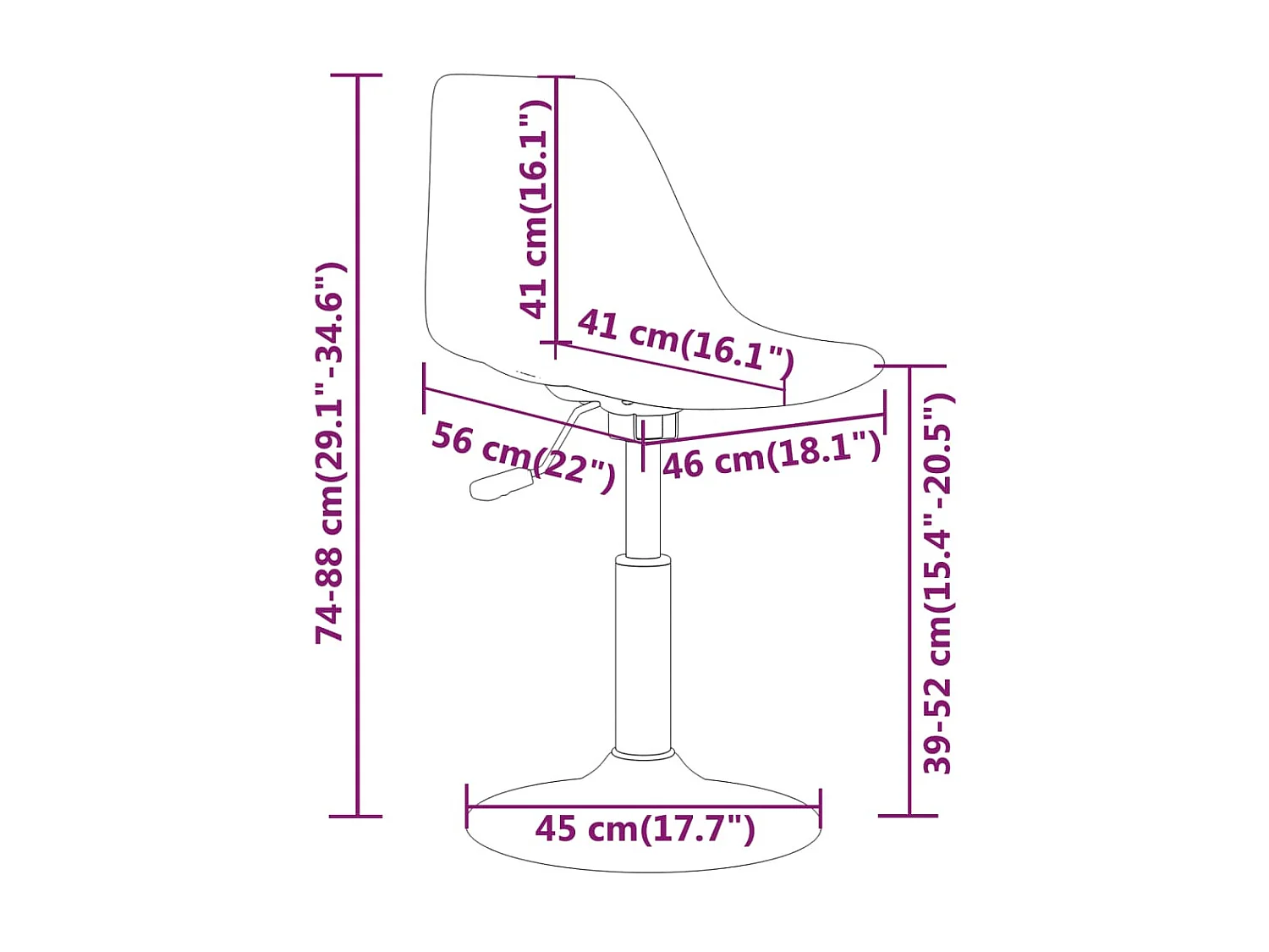 Draaibare eetkamerstoelen set van 4 Lila PP