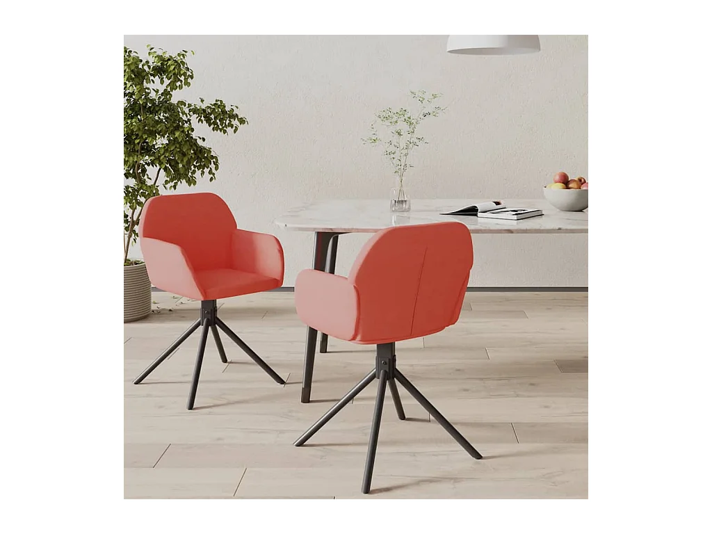 Chaises pivotantes à manger lot de 2 Rose Velours