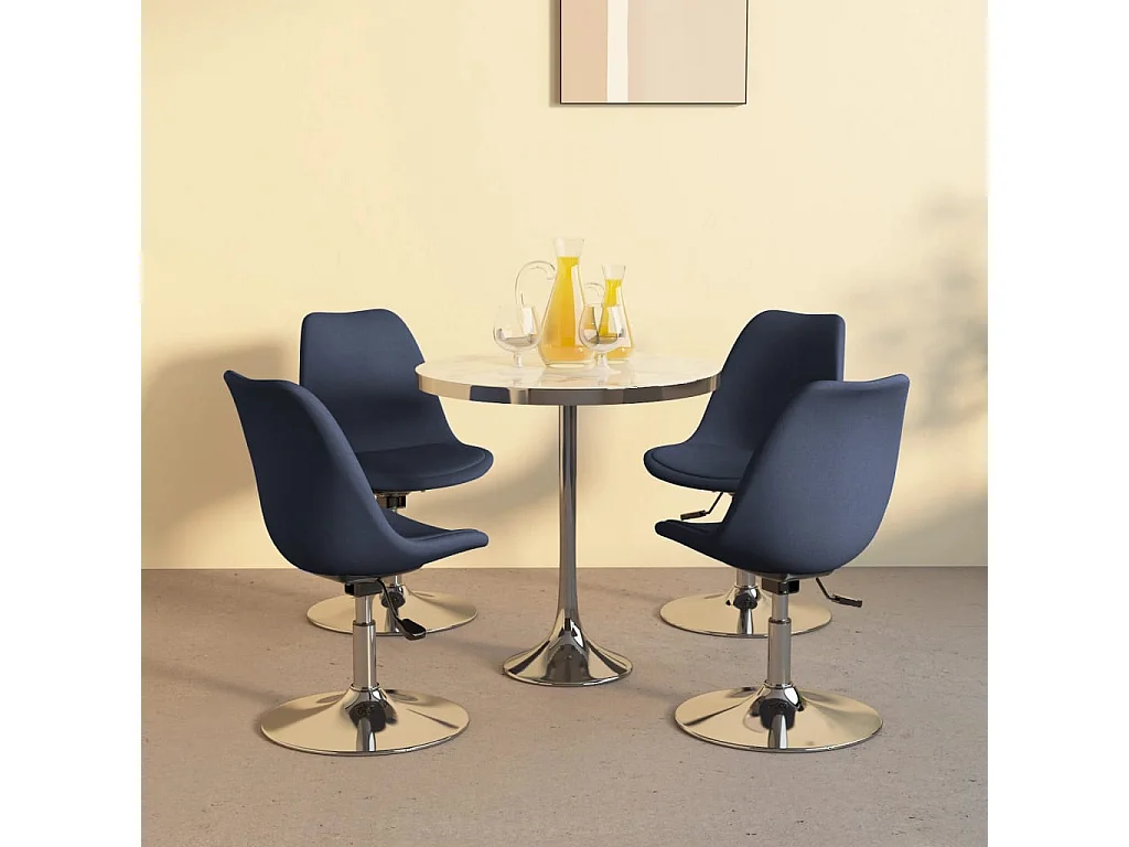 Draaibare eetkamerstoelen set van 4 blauwe stof
