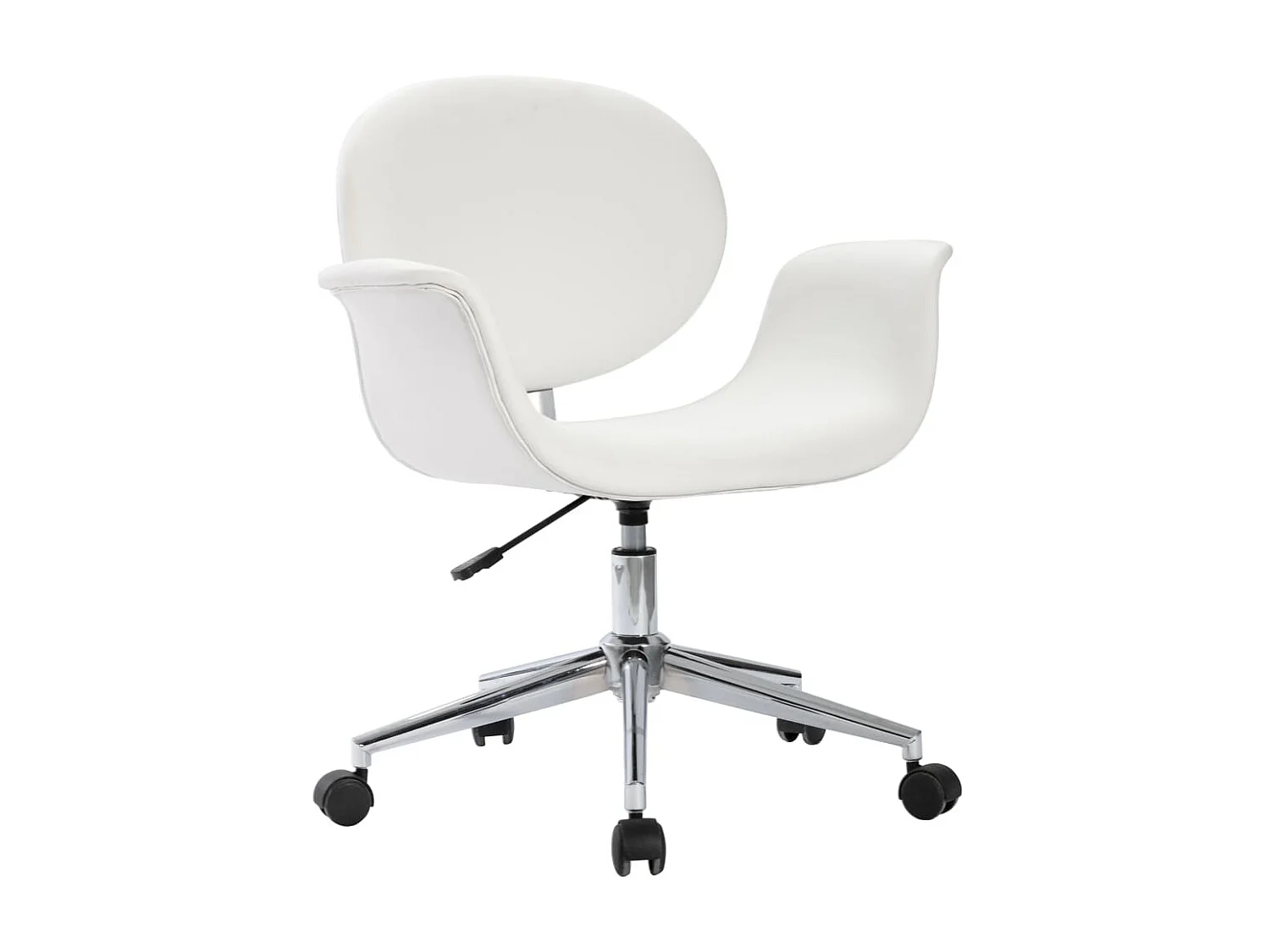 Draaibare eetkamerstoel wit kunstleer