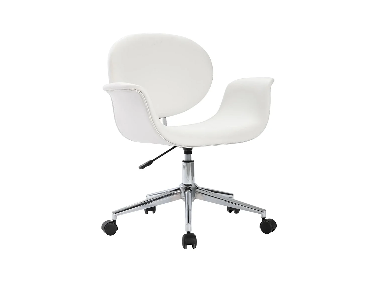 Chaise pivotante de salle à manger Blanc Similicuir