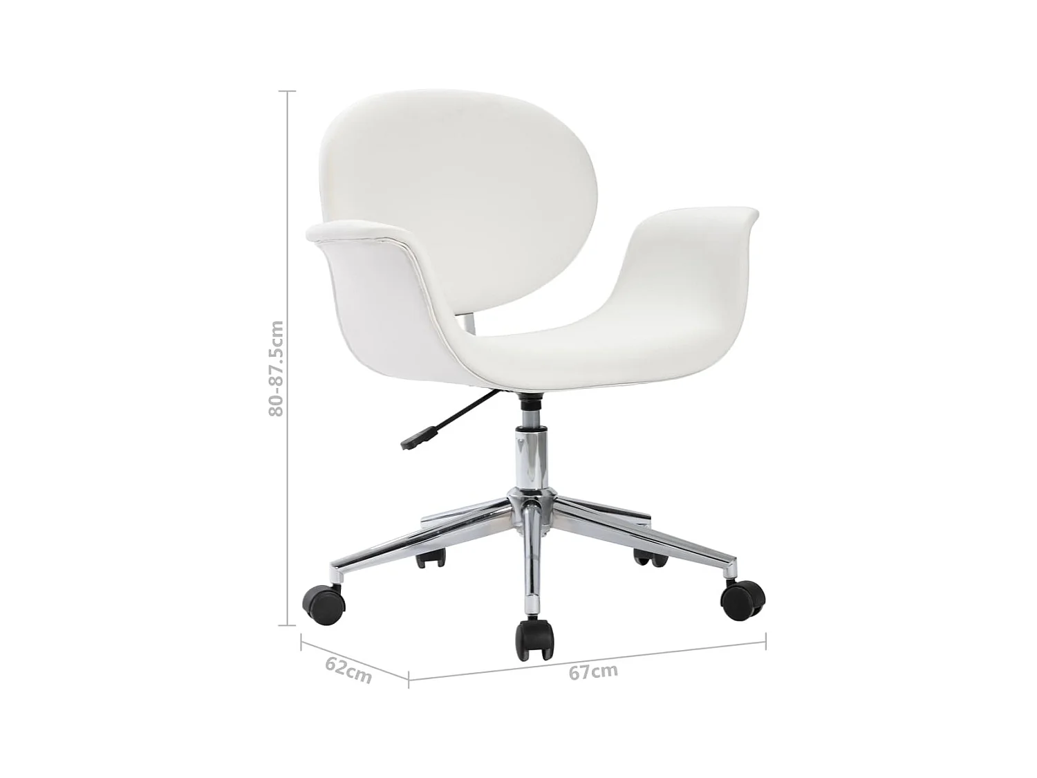 Chaise pivotante de salle à manger Blanc Similicuir