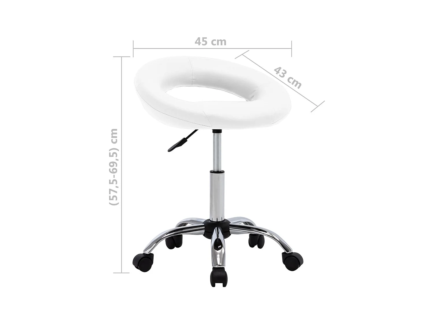 Chaise pivotante de salle à manger Blanc Similicuir