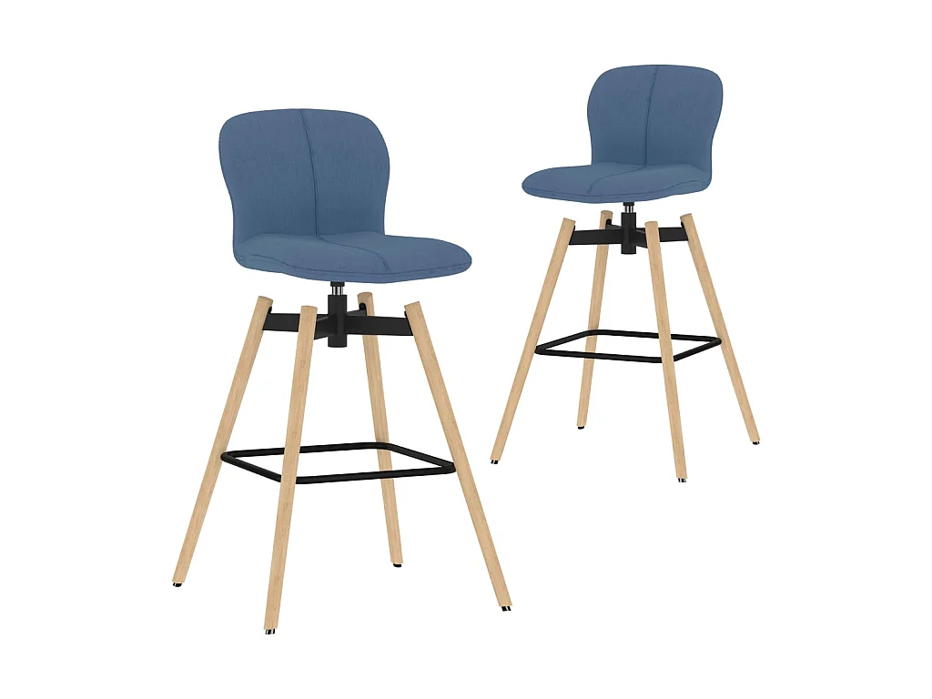 Draaibare barstoelen set van 2 blauwe stof
