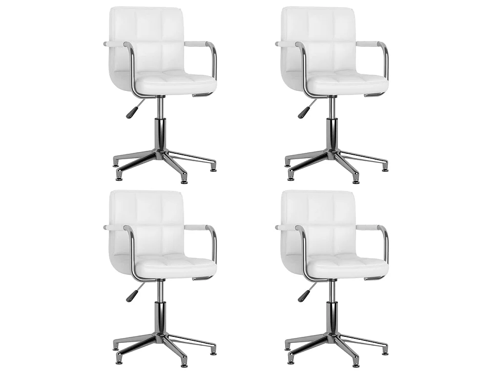 Chaises pivotantes à manger lot de 4 blanc similicuir