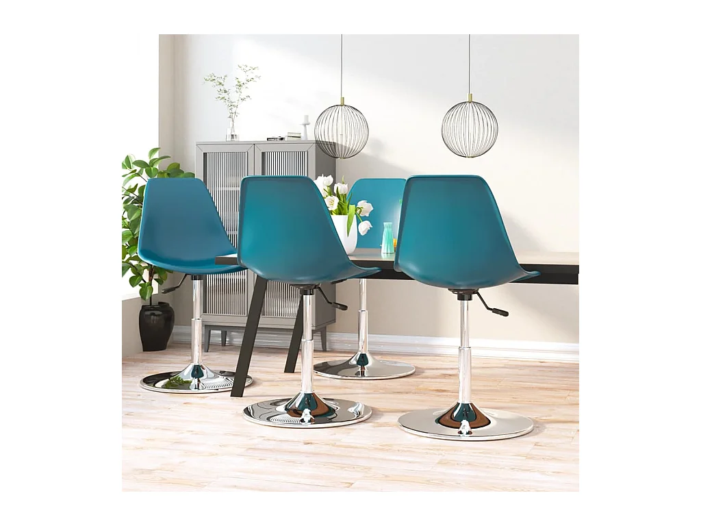 Draaibare eetkamerstoelen set van 4 Turquoise PP
