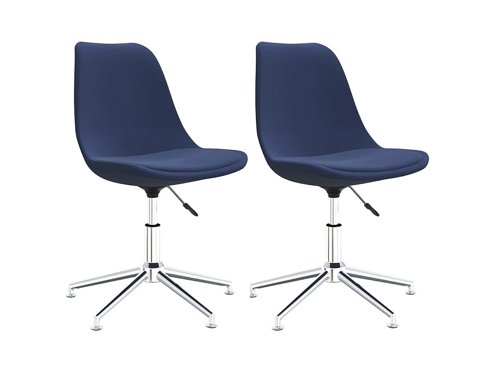 Draaibare eetkamerstoelen set van 2 blauwe stof