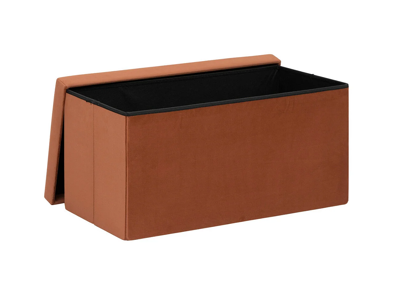 Rechteckiger faltbarer Pouf mit Stauraum 76 x 38 x 38 cm