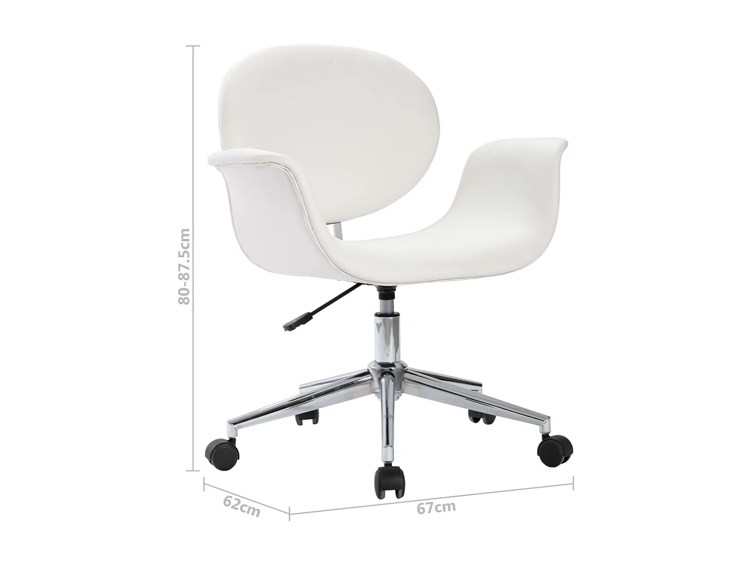 Chaises pivotantes à manger lot de 2 blanc similicuir