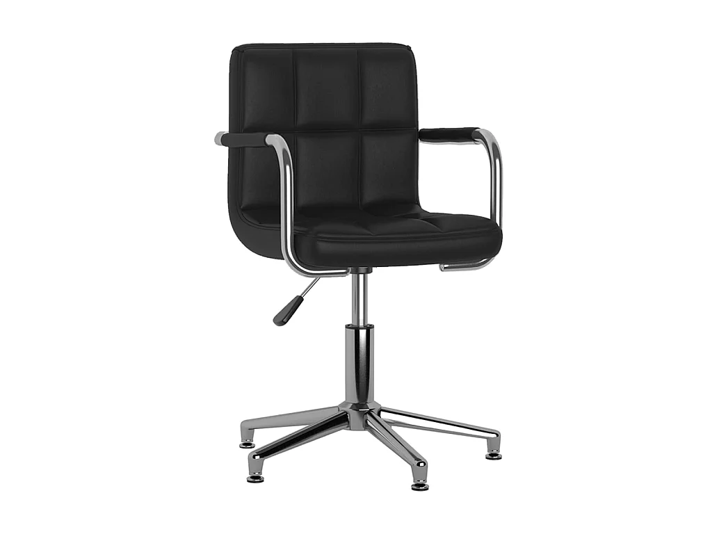 Chaise pivotante de salle à manger Noir Similicuir