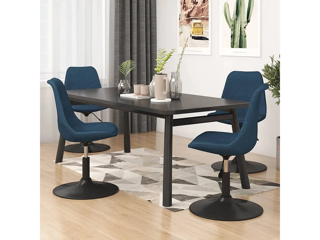 Draaibare eetkamerstoelen set van 4 Blue Velvet