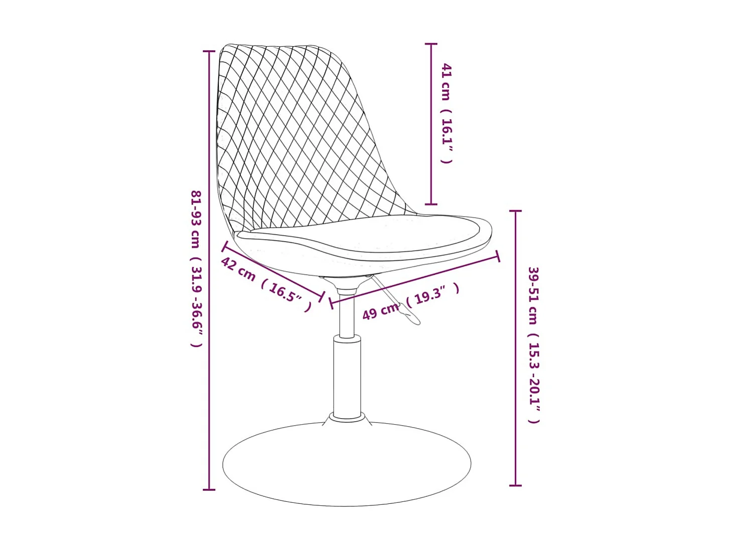 Draaibare eetkamerstoelen set van 4 Blue Velvet