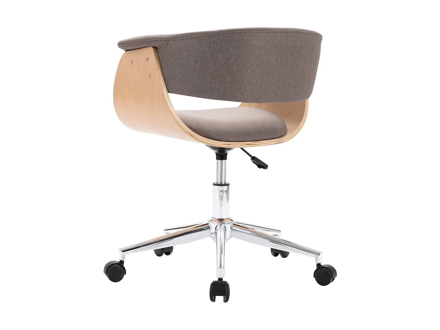 Chaise pivotante de salle à manger Taupe Bois courbé et tissu