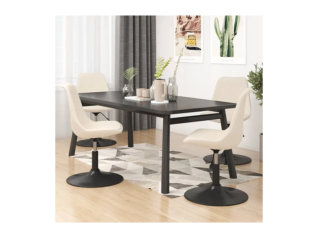Chaises à d?ner pivotantes 4 pcs Crème Velours