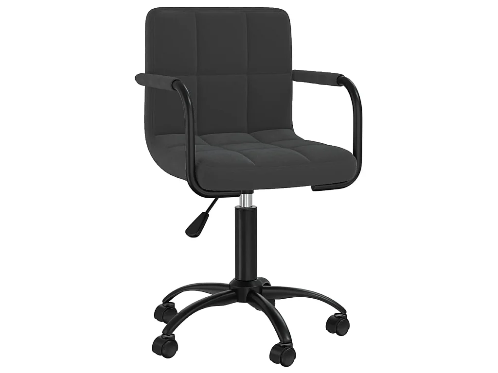 Drehbarer Esszimmerstuhl aus schwarzem Samt