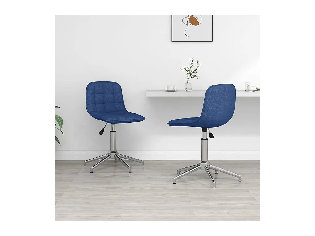 Draaibare eetkamerstoelen set van 2 blauwe stof