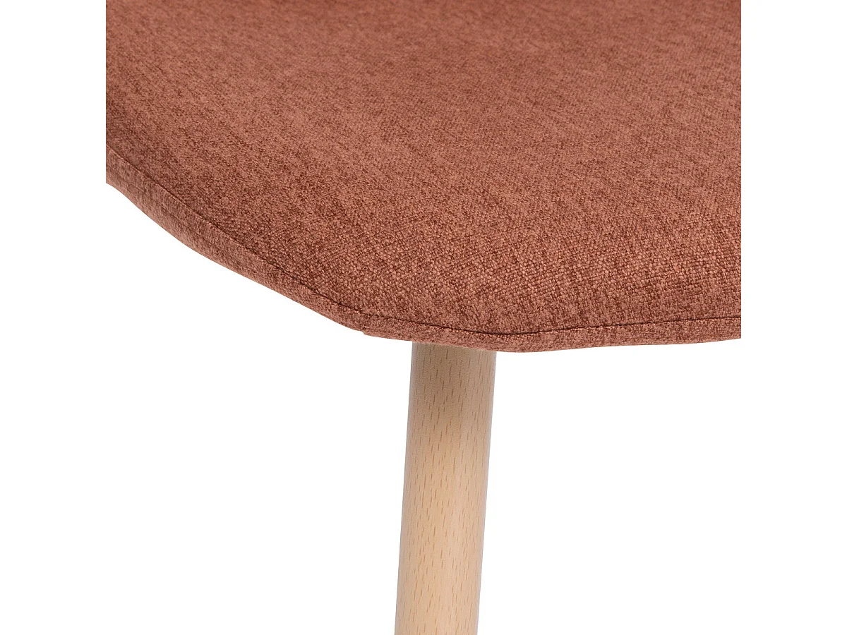 Chaise de table en tissu Ambre et pieds en métal effet bois