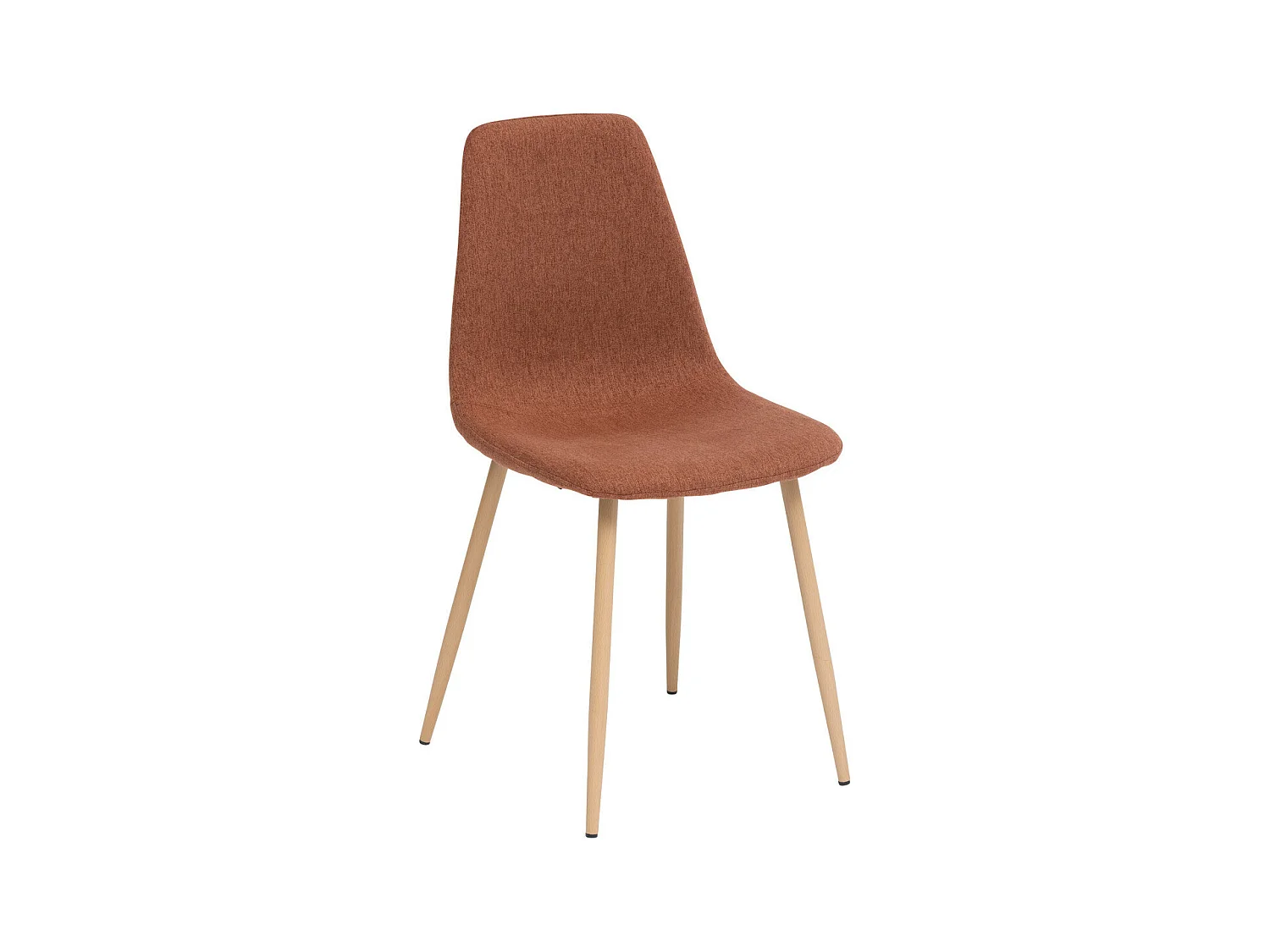 Chaise de table en tissu Ambre et pieds en métal effet bois