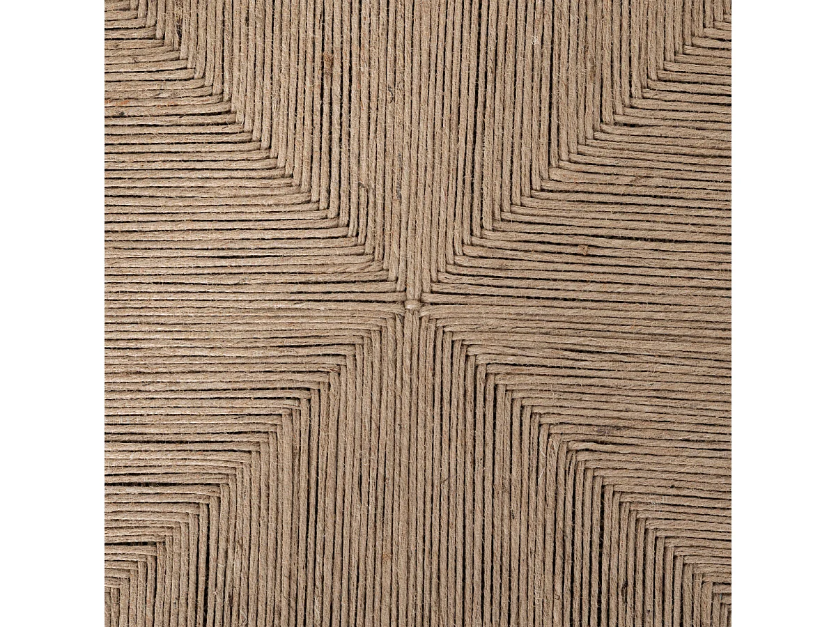 Table d'appoint en Bois, Jute et Verre trempé 50 x 50 cm