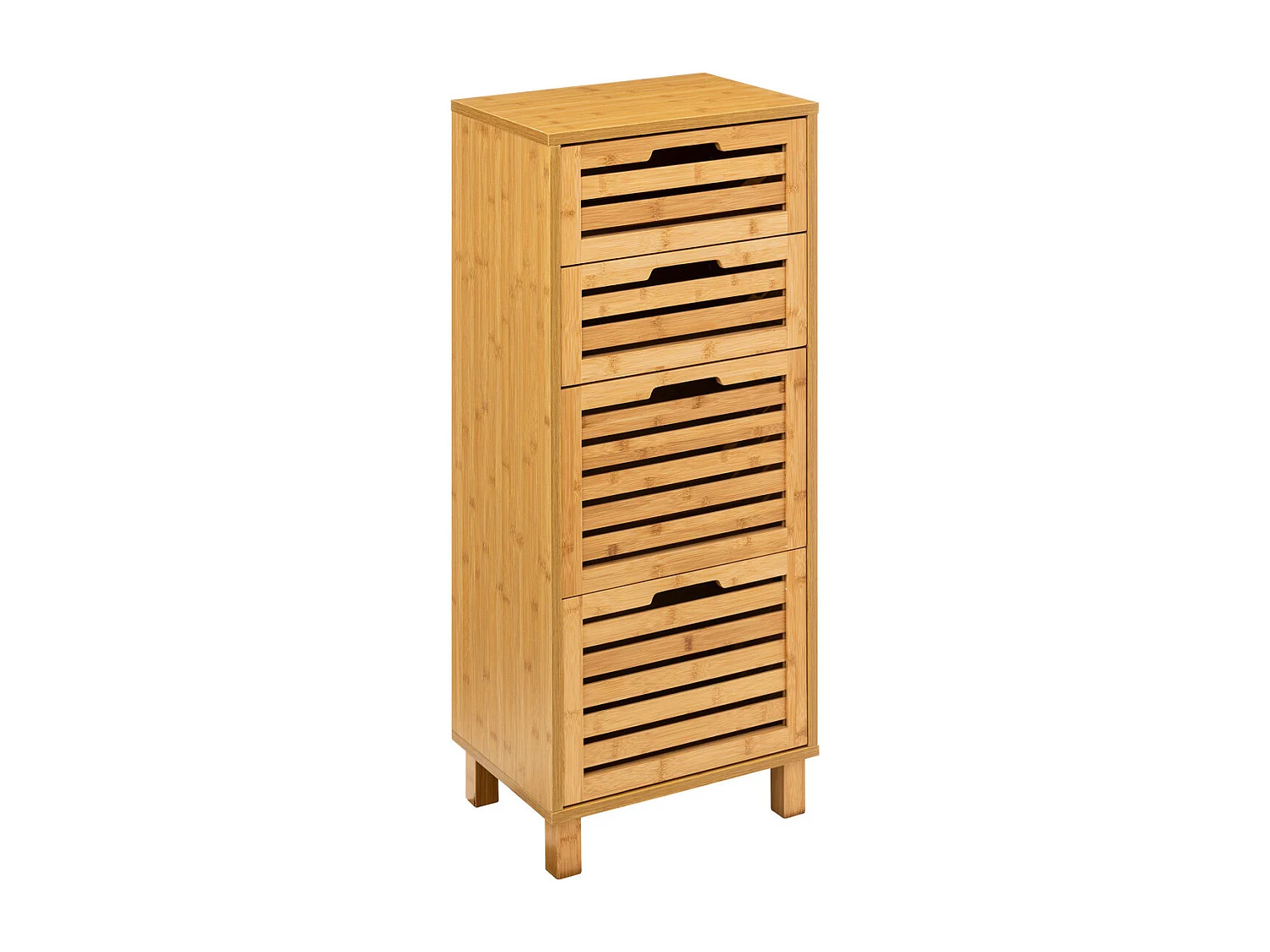 Meuble de rangement en Bambou 4 Tiroirs H 97.5 cm