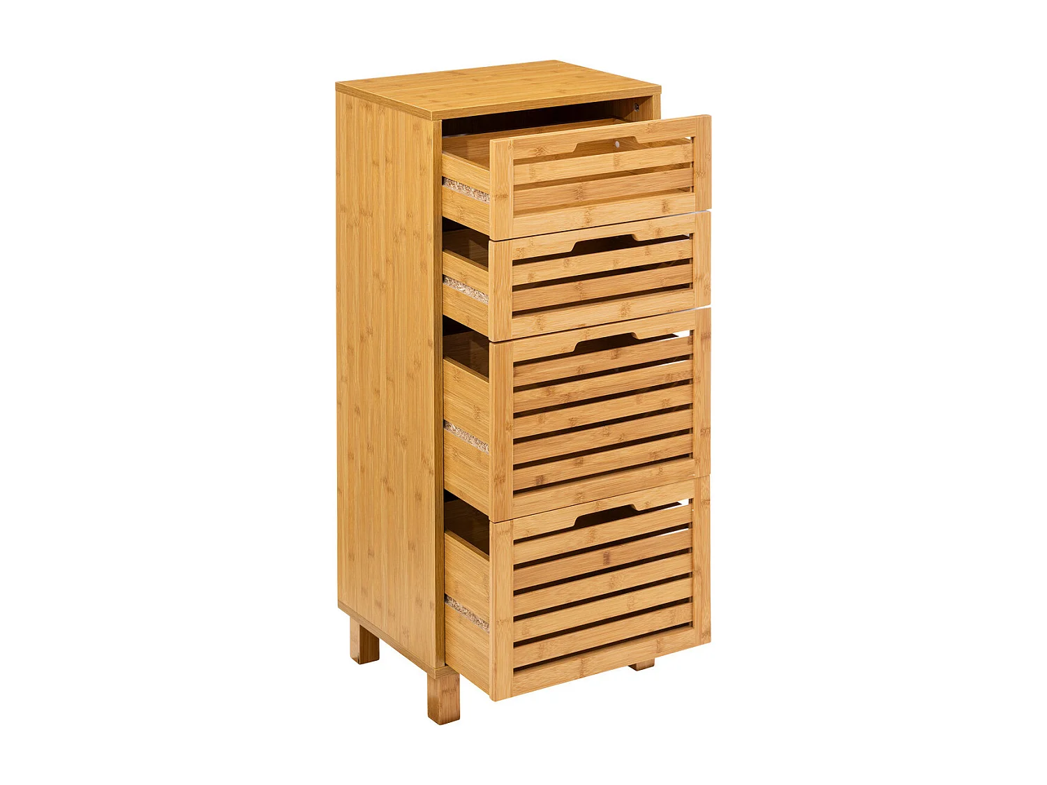 Meuble de rangement en Bambou 4 Tiroirs H 97.5 cm