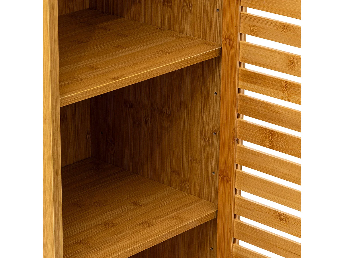 Meuble de rangement Colonne en Bambou 1 Porte H 168 cm