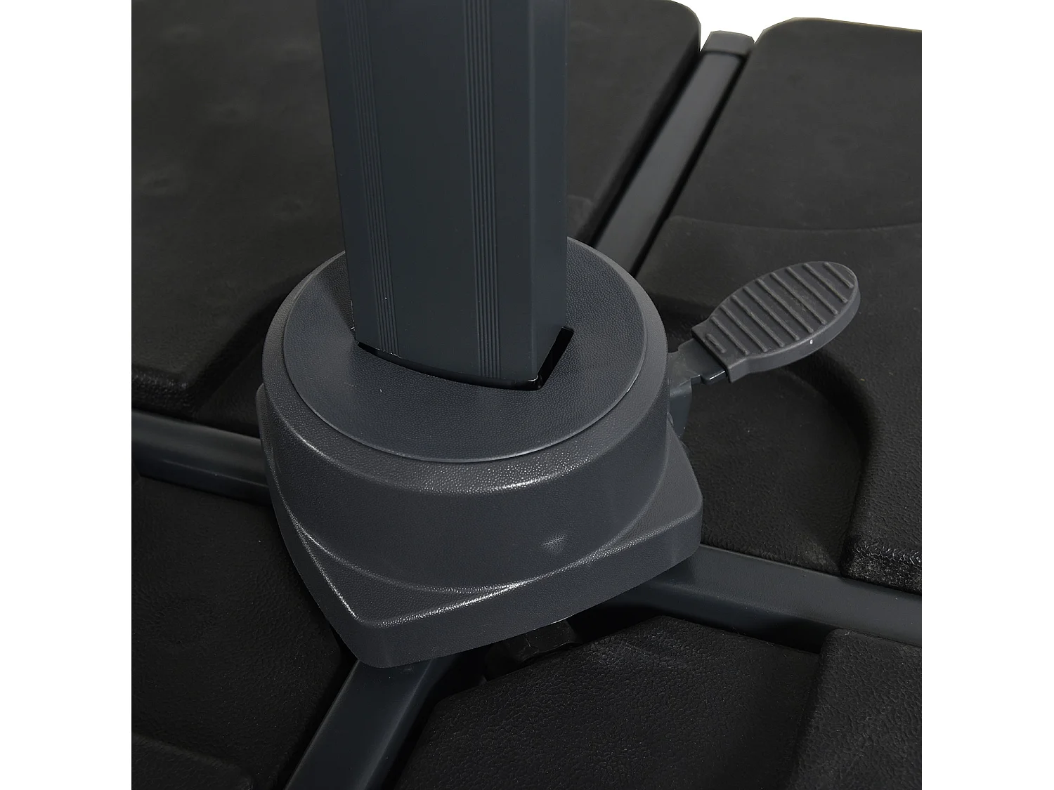 Parasol déporté LED 3x4m rectangle en aluminium + housse - rotatif 360° - Beige - ROME