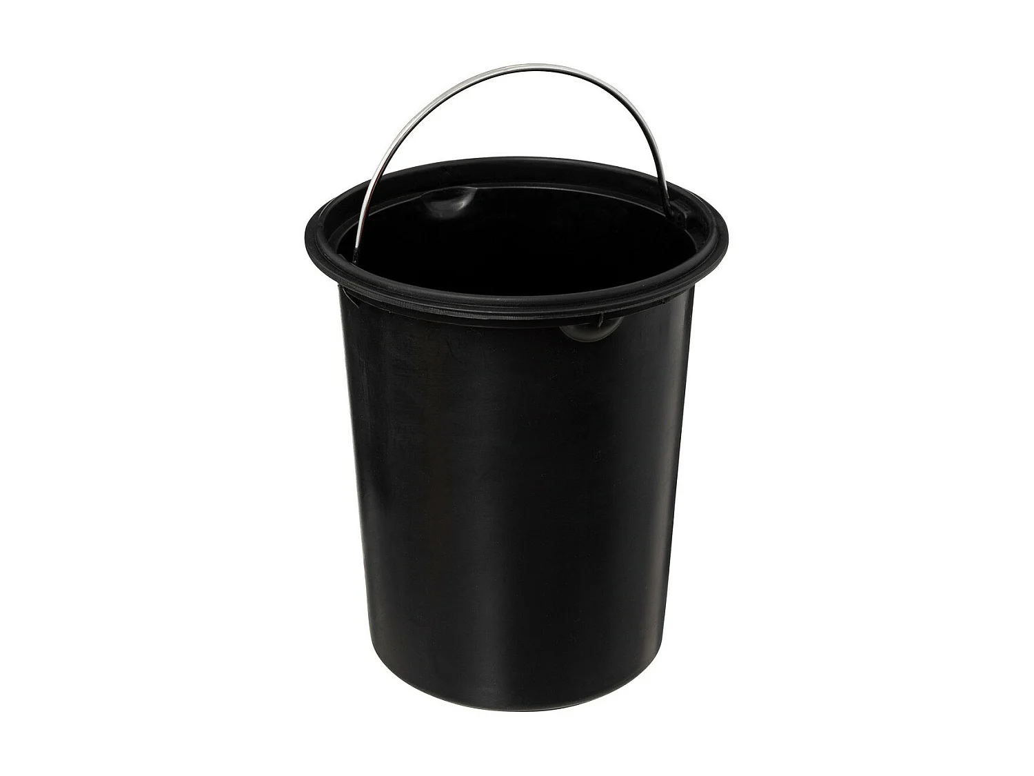 Poubelle en métal et bambou 3 L déco Canvas Noir et Beige