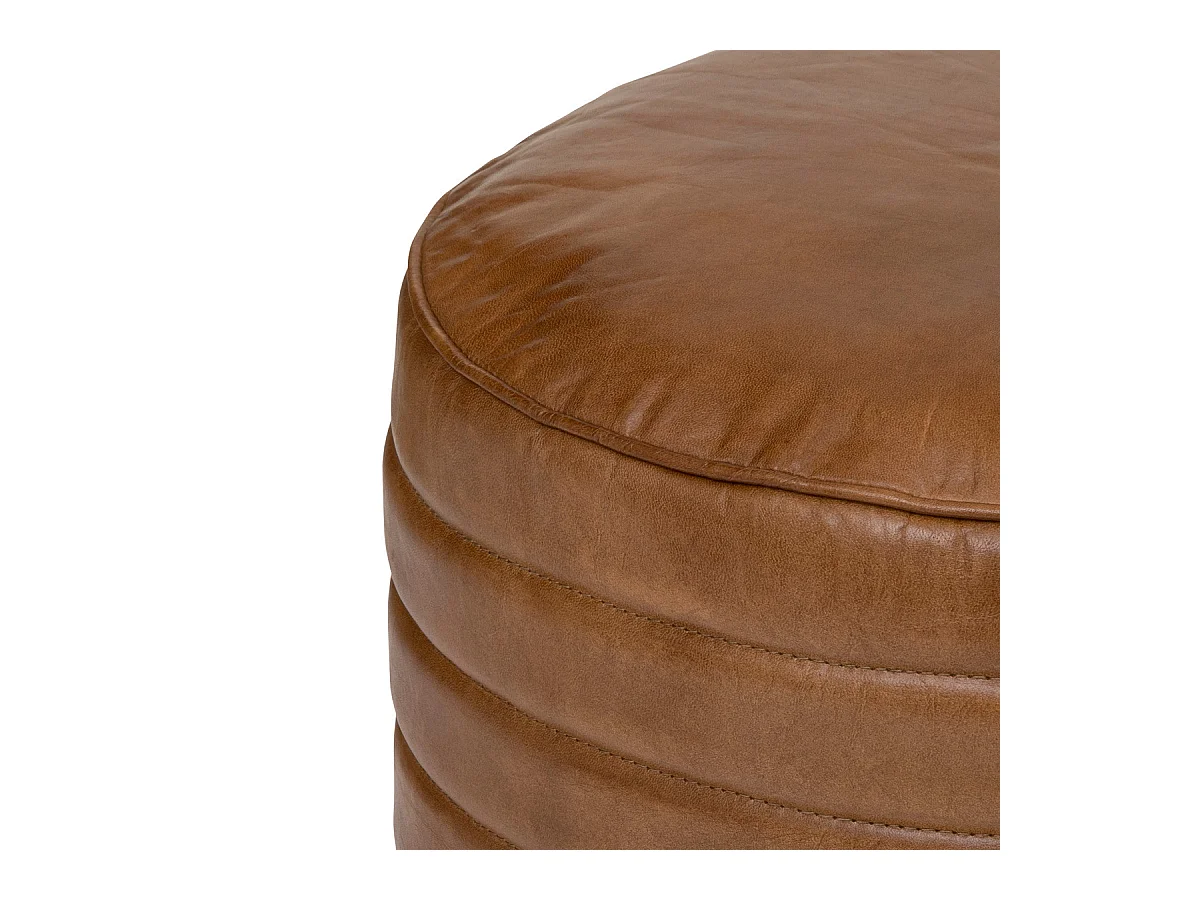 Puf redondo de cuero 40 x 45 cm