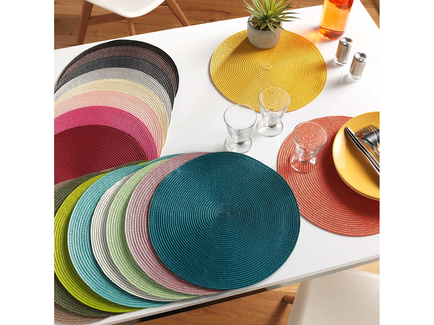 Set de table rond 35 cm zebulon vert clair