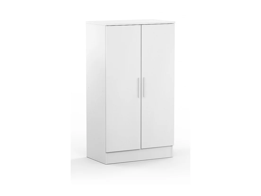 Armoire à chaussures, meuble à chaussures avec 2 portes coloris blanc