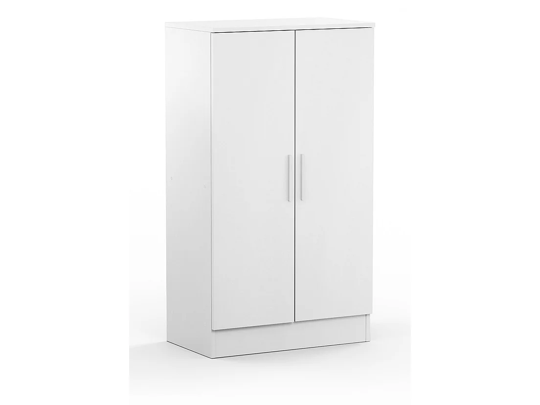 Armoire à chaussures, meuble à chaussures avec 2 portes coloris blanc