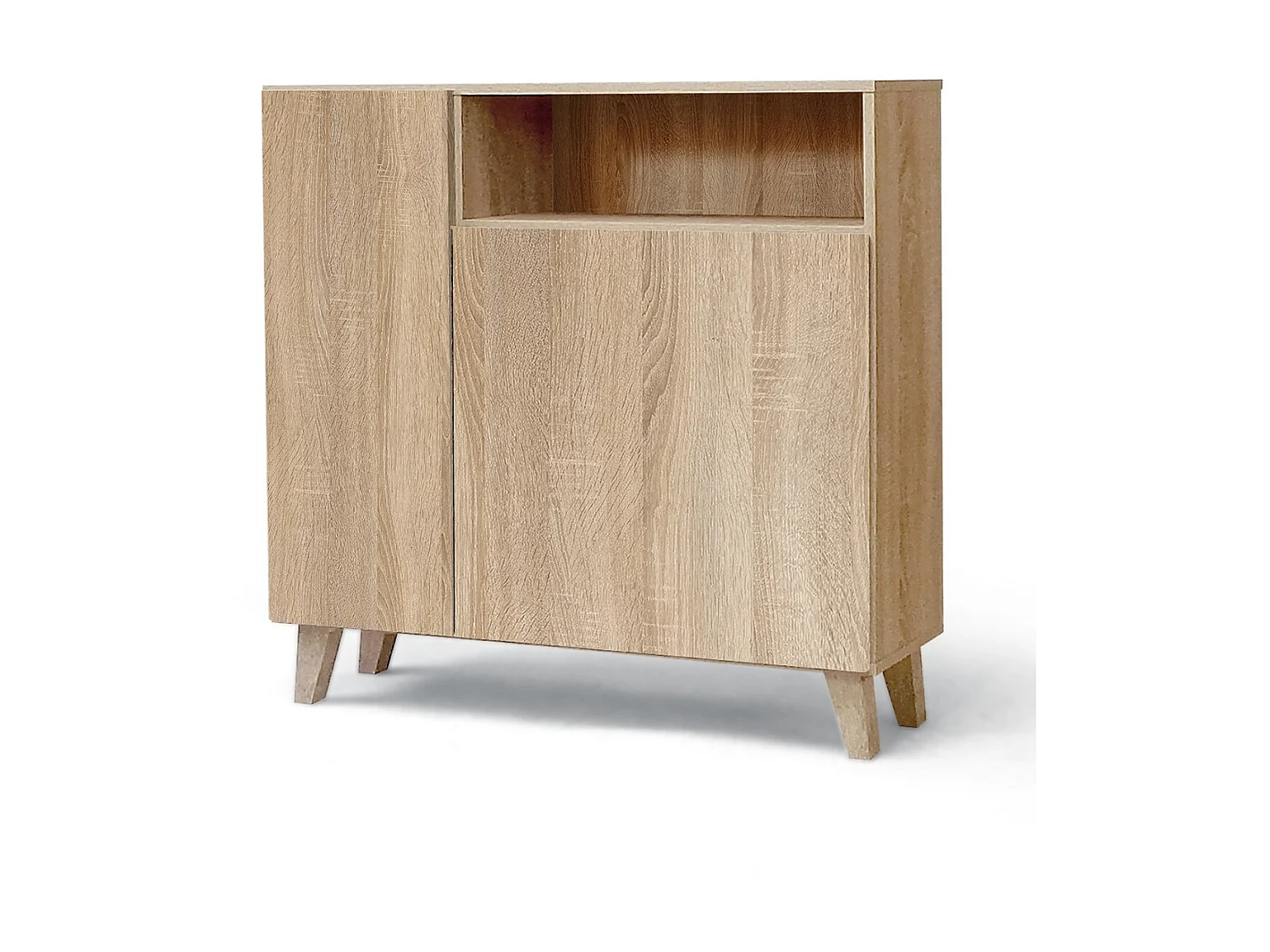 Armoire à chaussures, meuble à chaussures avec 2 portes coloris chêne cambrian