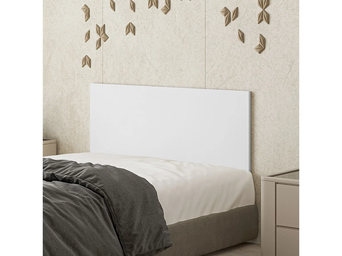 Tête de lit en bois coloris blanc - longueur 110 x hauteur 40 cm