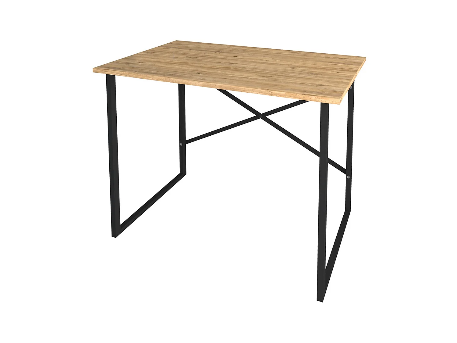 Table du bureau, meuble du bureau coloris chêne cambrian, noir - L. 90 x P. 60 x H. 75 cm