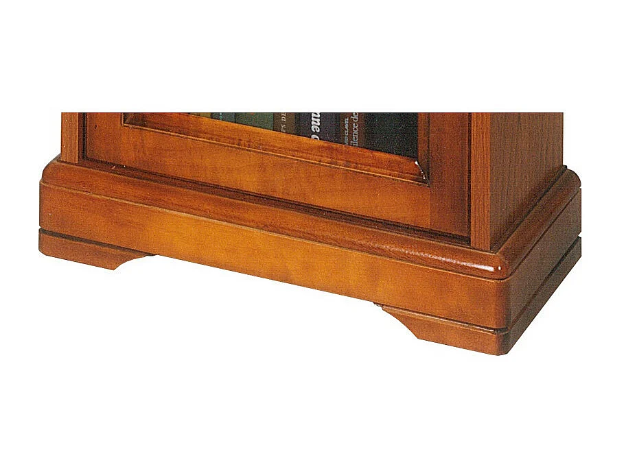 Vitrine 1 Porte Vitrée plaquée Merisier 6 Niches L 49.4 H 105.8 P 21.5 cm