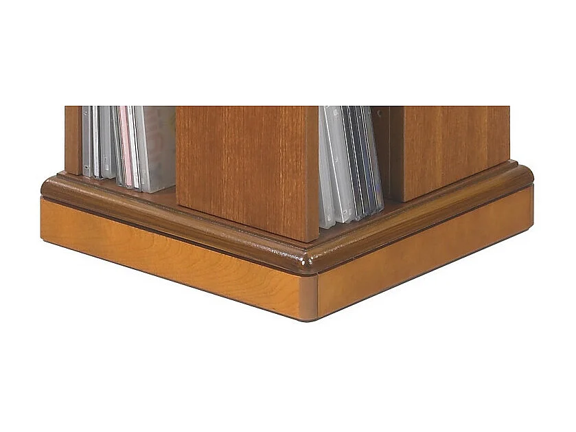 Tour CD DVD Pivotante Merisier 4 Faces 28 Etagères L 35 H 134.5 P 35 cm