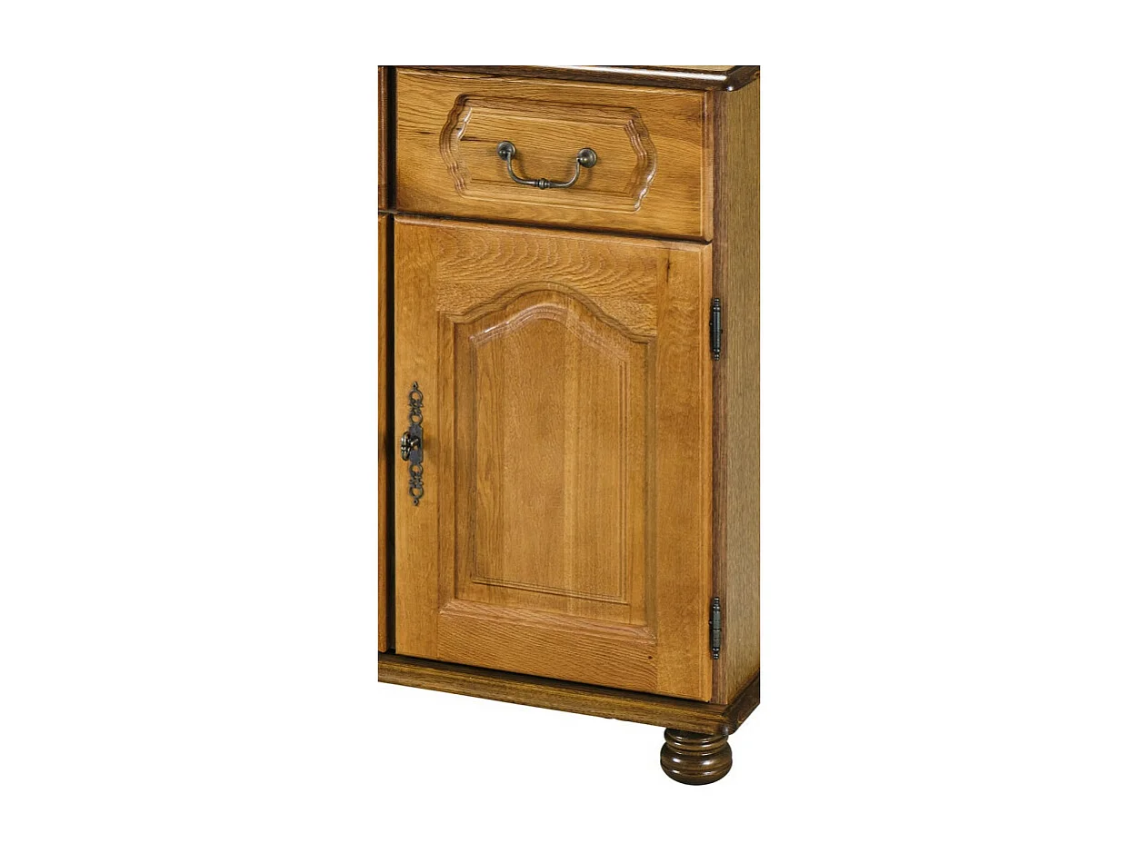 Bahut Chêne Rustique 2 Portes 2 Tiroirs 2 Niches L 82 H 77 P 41 cm