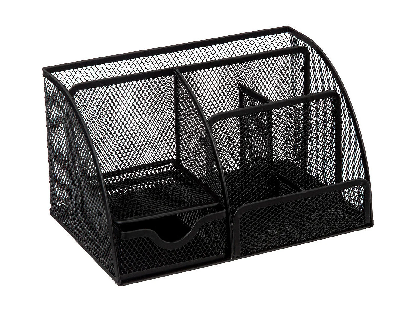 Organiseur de bureau en métal noir avec 6 compartiments