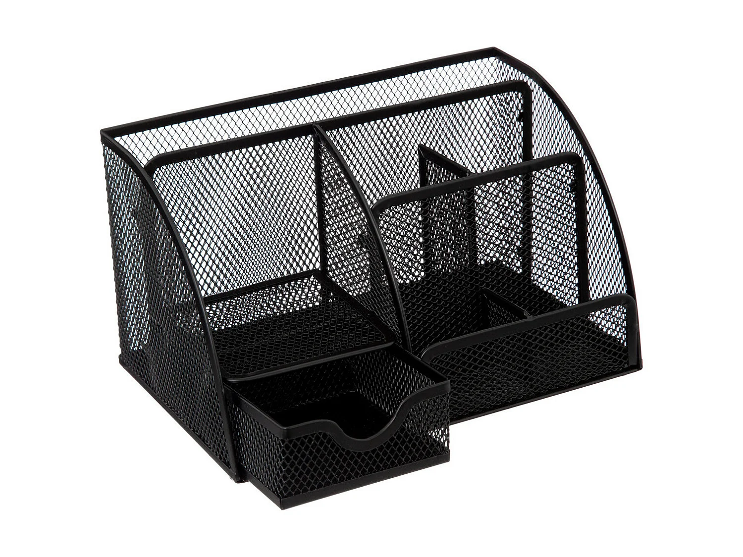 Organiseur de bureau en métal noir avec 6 compartiments