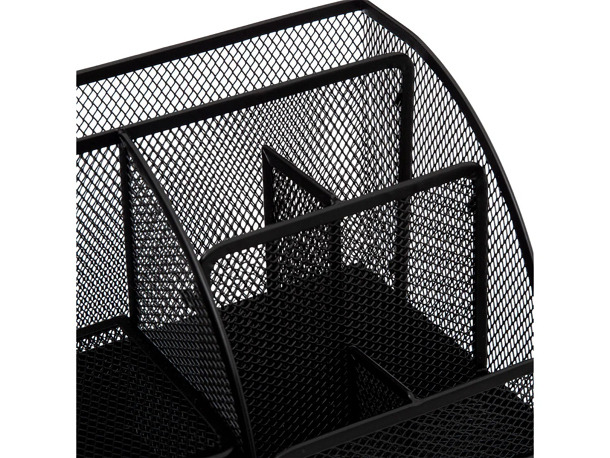 Organiseur de bureau en métal noir avec 6 compartiments