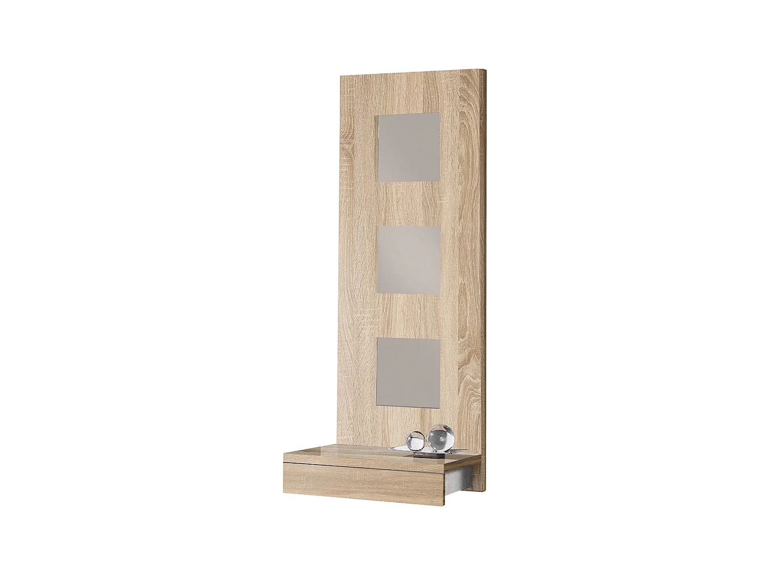 Table console, meuble console avec 1 tiroir coloris chêne cambrian - L. 45 x P. 28 x H. 120 cm