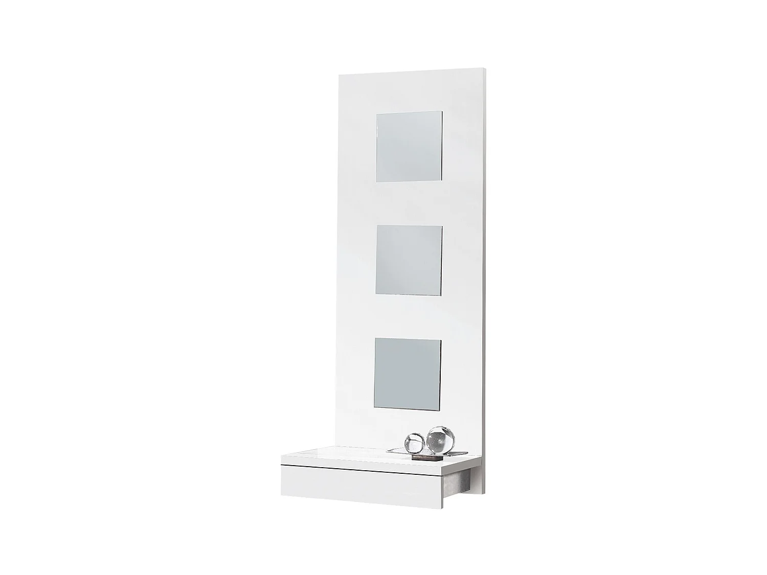 Table console, meuble console avec 1 tiroir coloris blanc - L. 45 x P. 28 x H. 120 cm