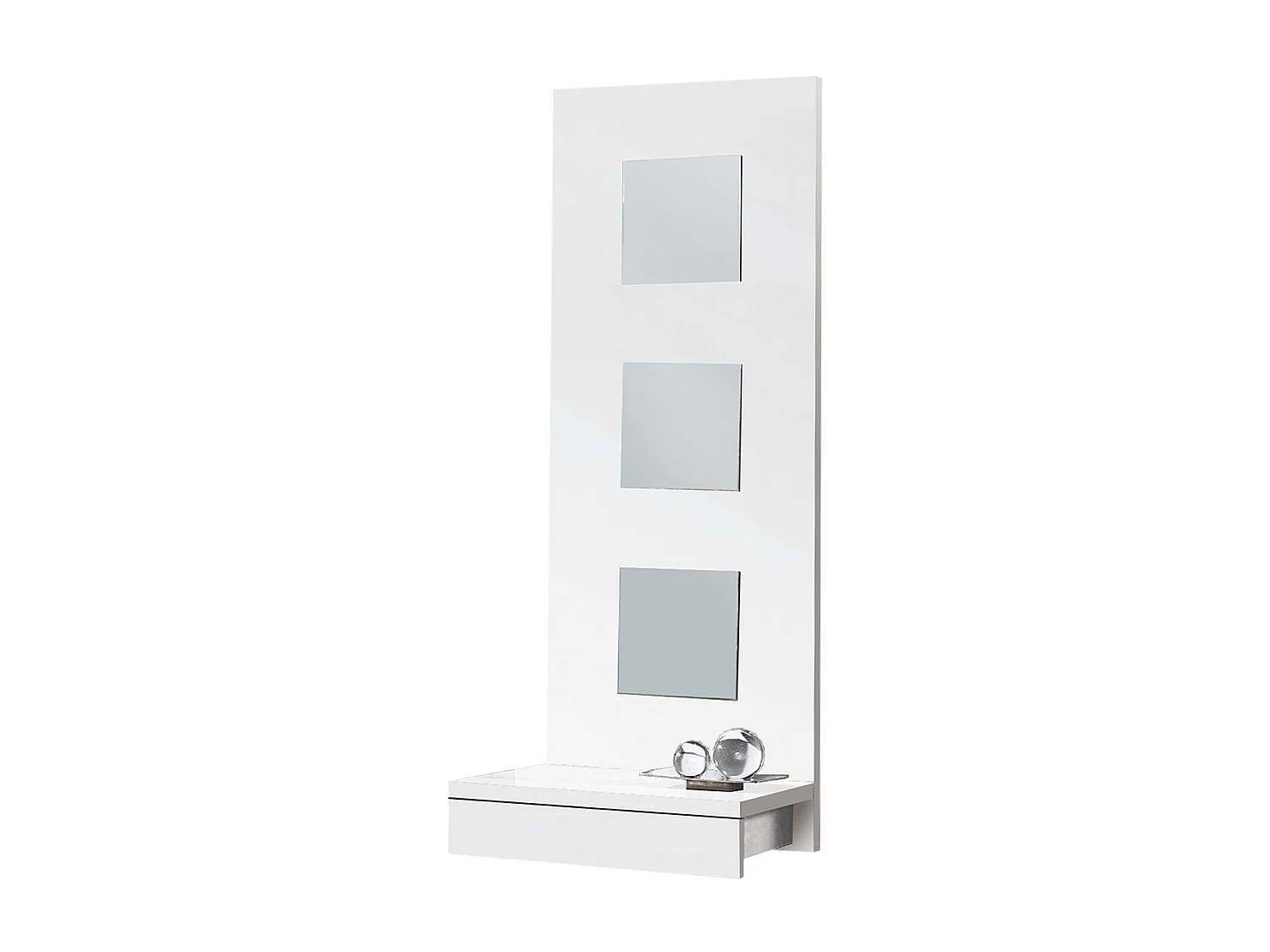 Table console, meuble console avec 1 tiroir coloris blanc - L. 45 x P. 28 x H. 120 cm