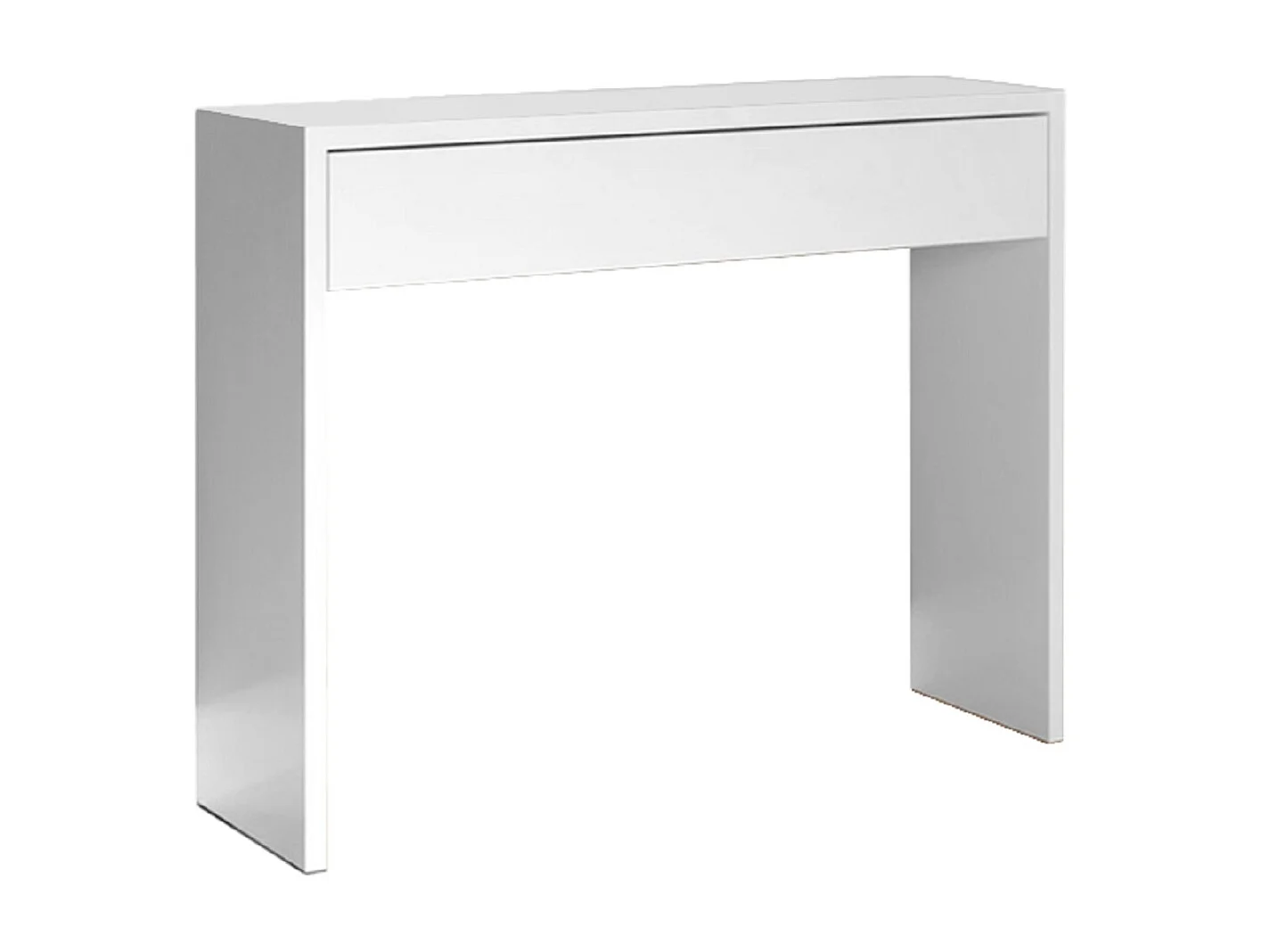 Table console, meuble console avec 1 tiroir coloris blanc - L. 100 x P. 30 x H. 76 cm