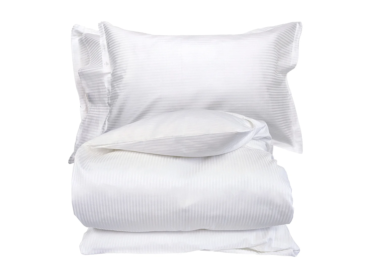 Parure de lit 140x200 cm 50x70 cm satin GRAND HÔTEL 2 pièces blanc