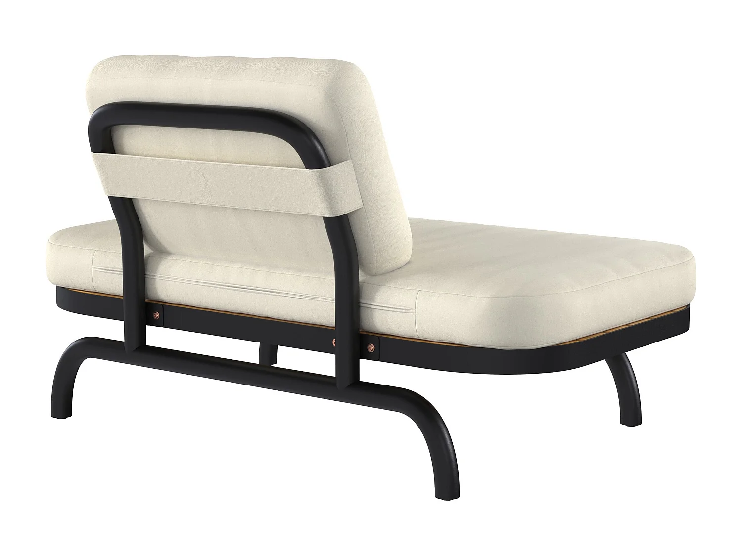 Divano da giardino 2 posti bianco sporco con gambe in metallo nero - Samba