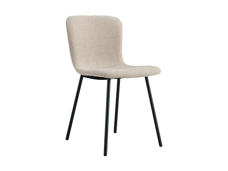 Chaise En Tissu Bouclé Beige Halden