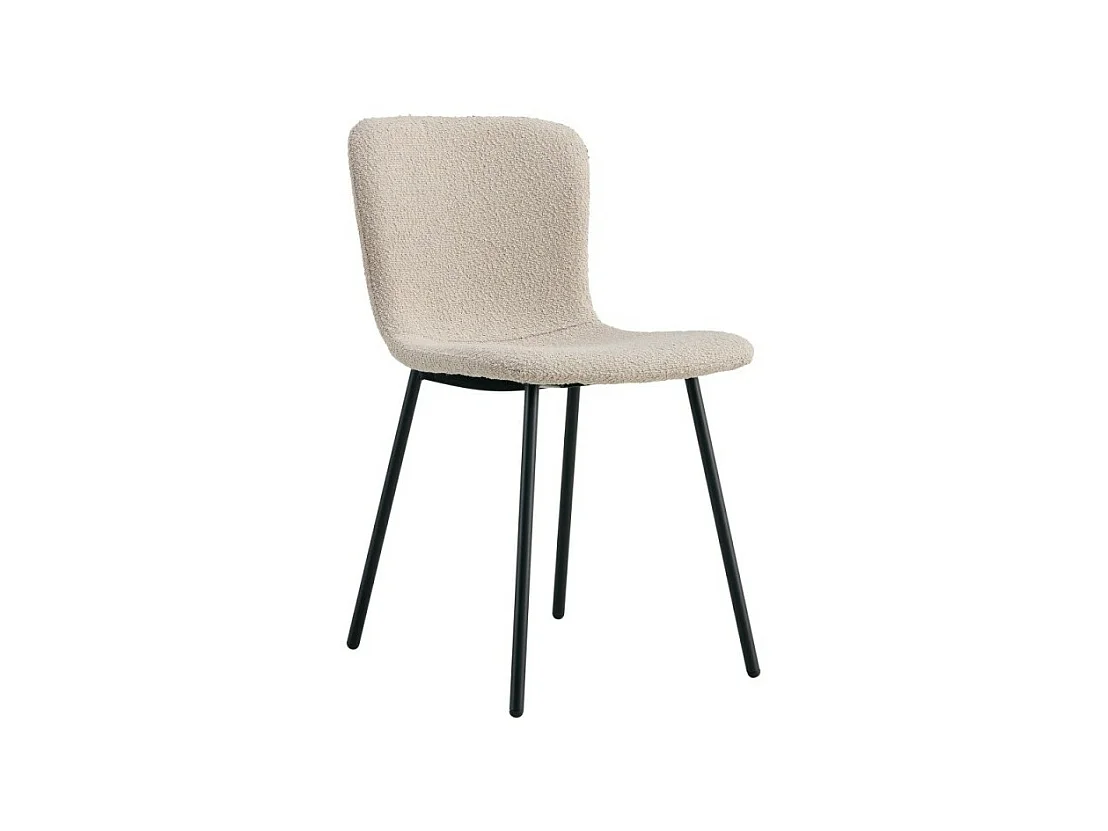 Sedia da pranzo Halden bouclé beige.
