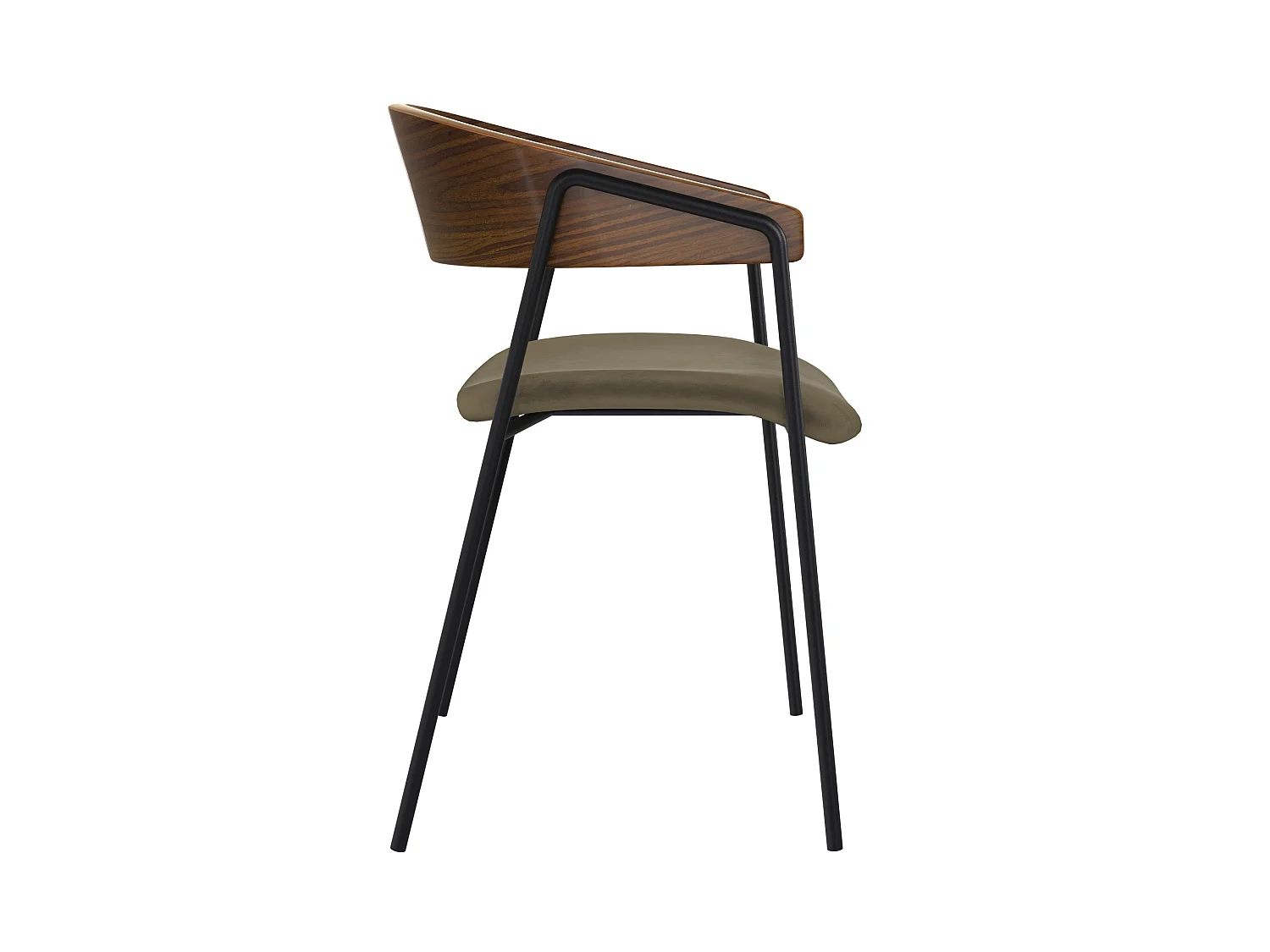 Set di 2 sedie in velluto verde kaki e legno di noce - Esmée